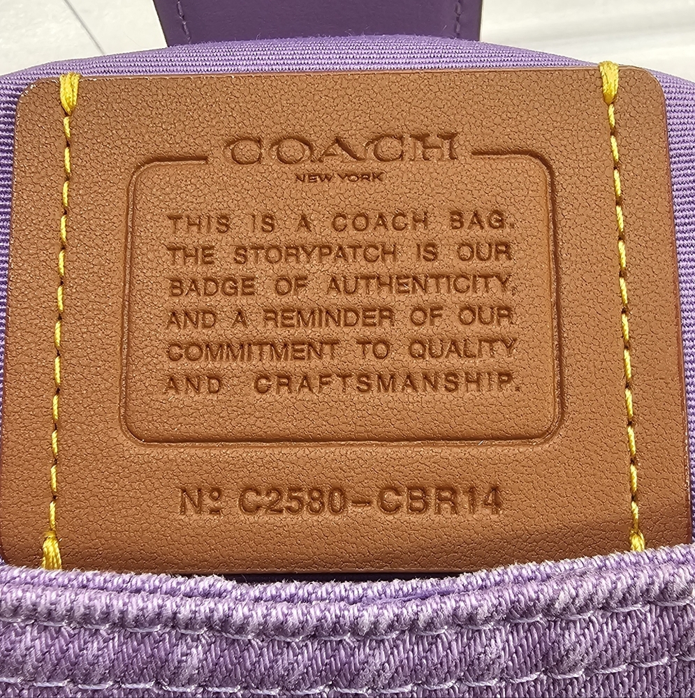 COACH Eliza Lavendar Denim Shoulder Bag NWT - Picture 8 of 10